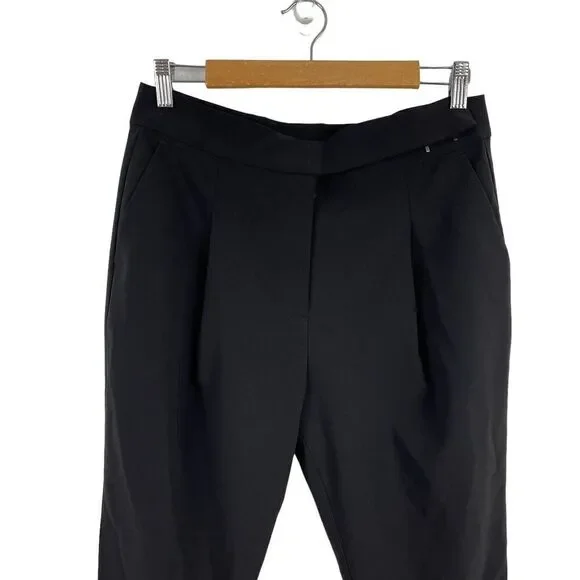 All Saints Dala Trousers Slacks Career Pants Pleated Black Womens Size 6 Tapered - Picture 2 of 13